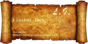 Liszkai Imre névjegykártya